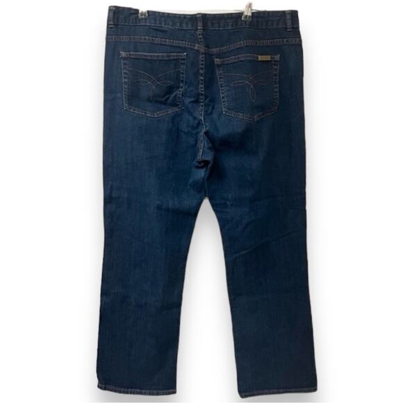 Chaps Denim Women's Madden Straight Jeans, Dark Blue, Size 16 - Picture 2 of 6